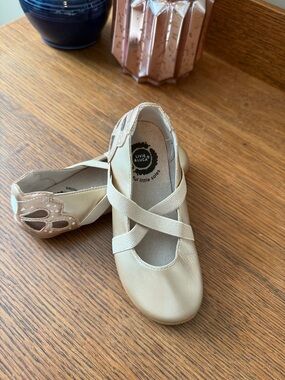 Livie & Luca Gold/Champagne Ballet Flats with Cross Straps